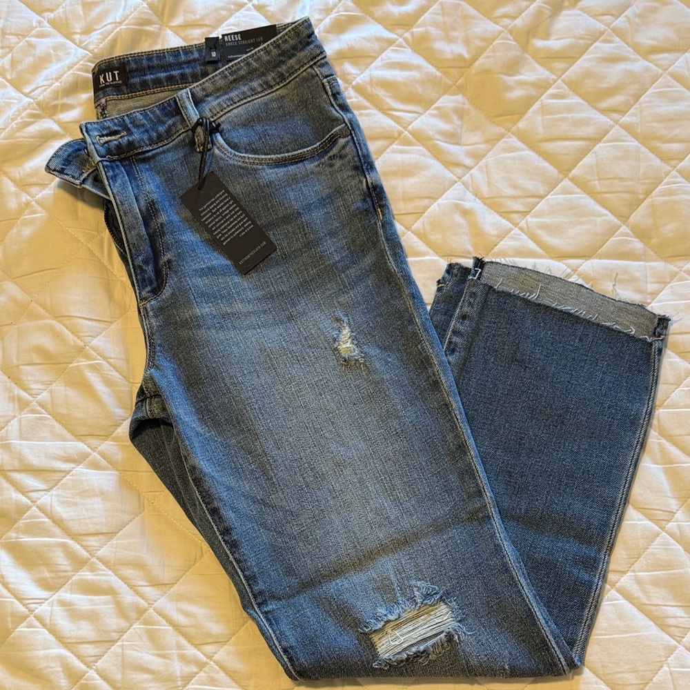 NWT Kut from the Kloth Women's Reese Ankle Straight Leg Jeans